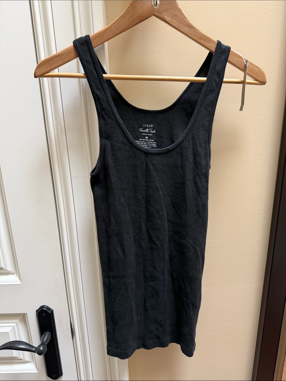 J. Crew Black Ribbed Scoop Tank